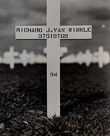Van Winkle's original grave marker in France.
